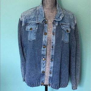 Vintage Jackets & Coats - Vintage Denim Sweater Jacket XL PBJ BLUES Vintage Jackets & Coats - Vintage Denim Sweater Jacket XL PBJ BLUES
