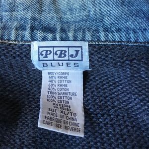 Vintage Jackets & Coats - Vintage Denim Sweater Jacket XL PBJ BLUES Vintage Jackets & Coats - Vintage Denim Sweater Jacket XL PBJ BLUES