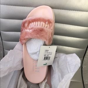 Brand new: Shell Fenty slides