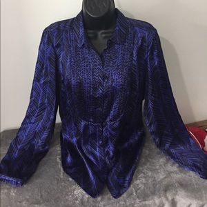 Liz Claiborne blue silk blouse