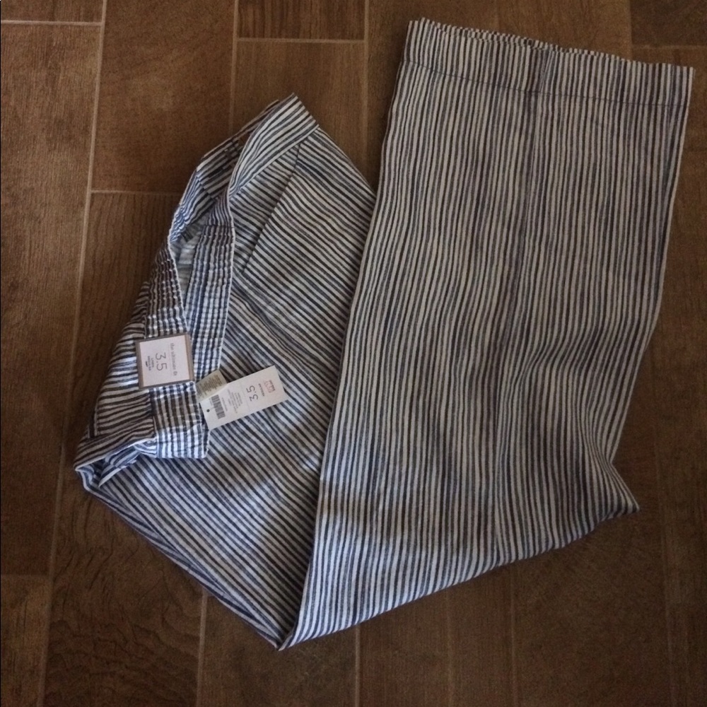 Chicos striped linen pant NWT