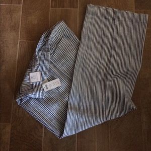 Chicos striped linen pant NWT