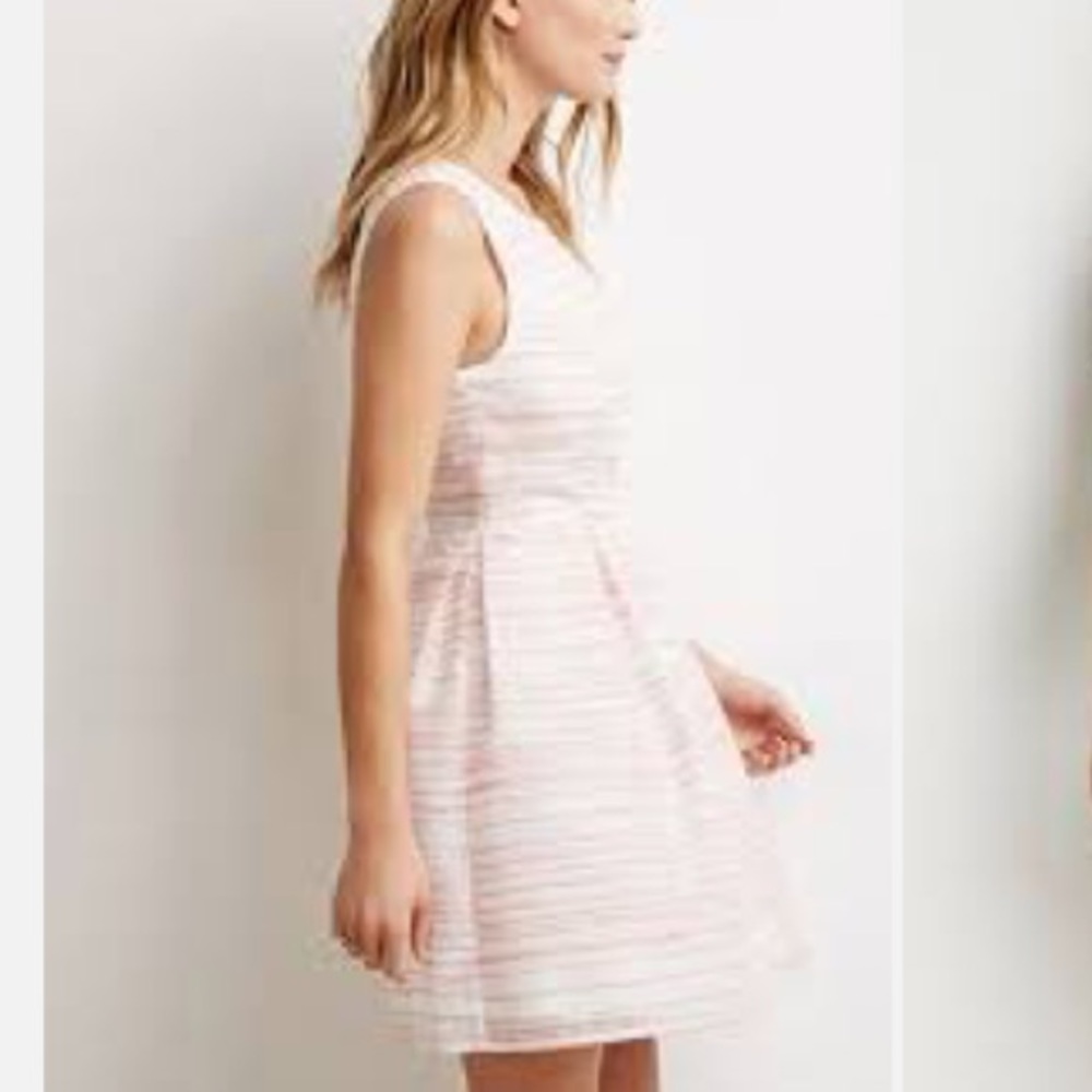 Pink and White Striped A-line Dress!