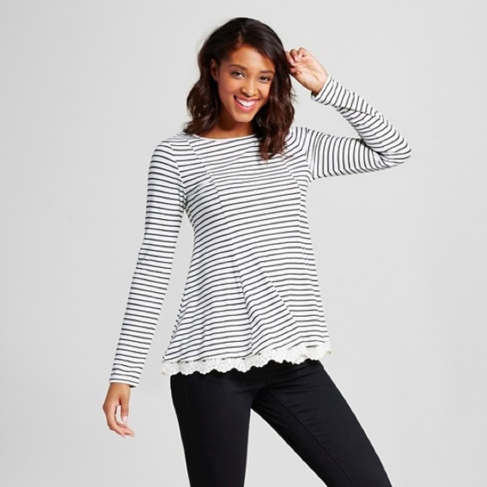 Striped top with tie in back. Only worn once
