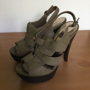 Charlotte Russe army green platform heels