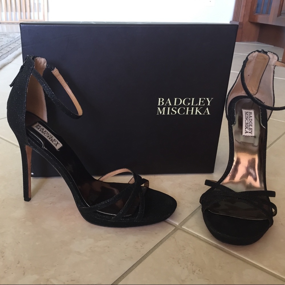 Badgley Mischka black high heels size 10