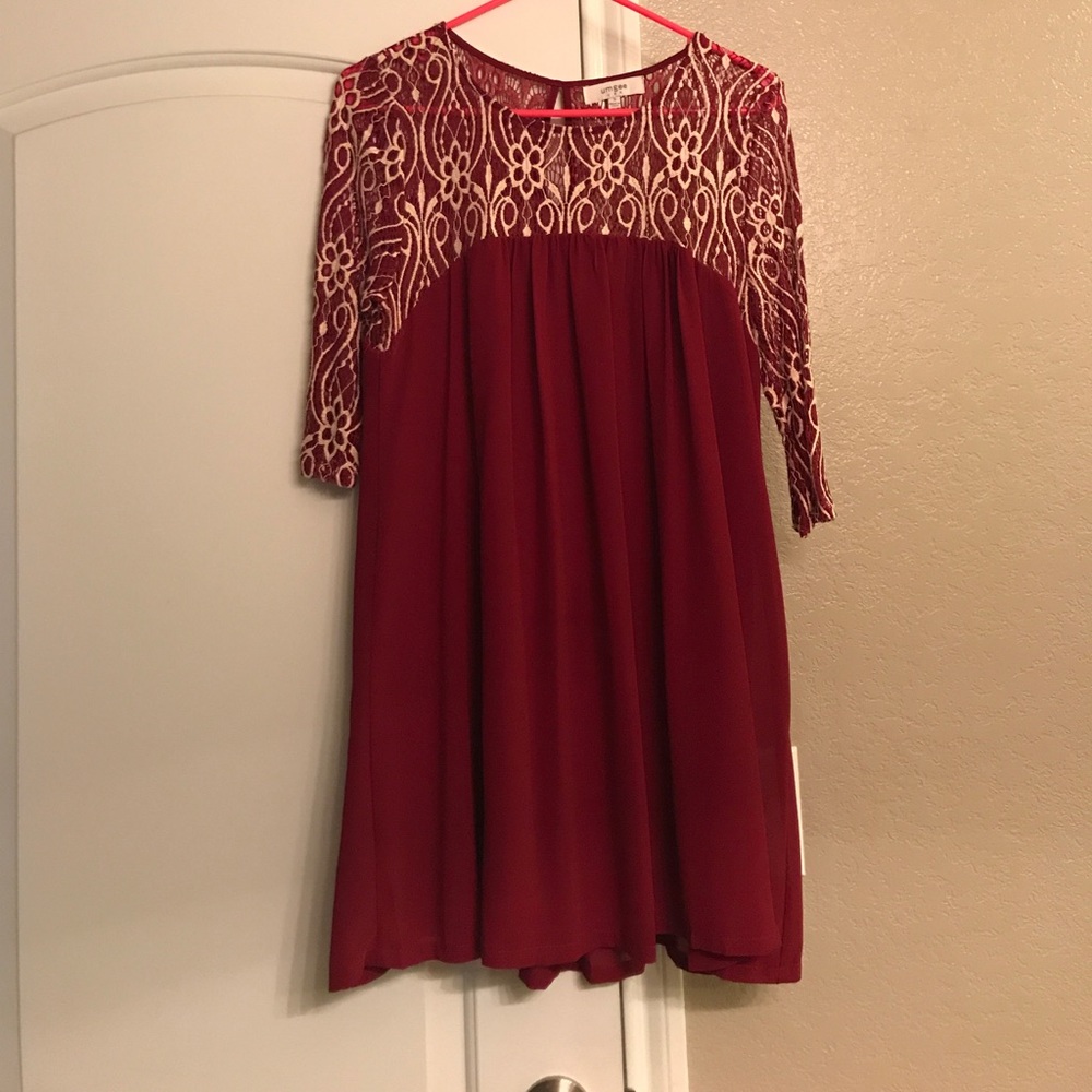 Maroon and Lace dress