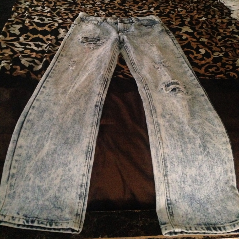 Blue ripped jeans