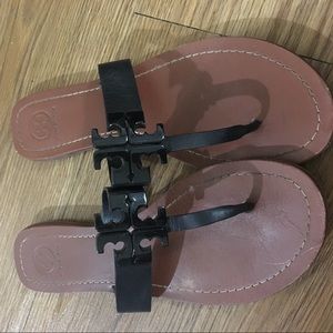Tory Burch Moore Black Lthr Sandals 8.5