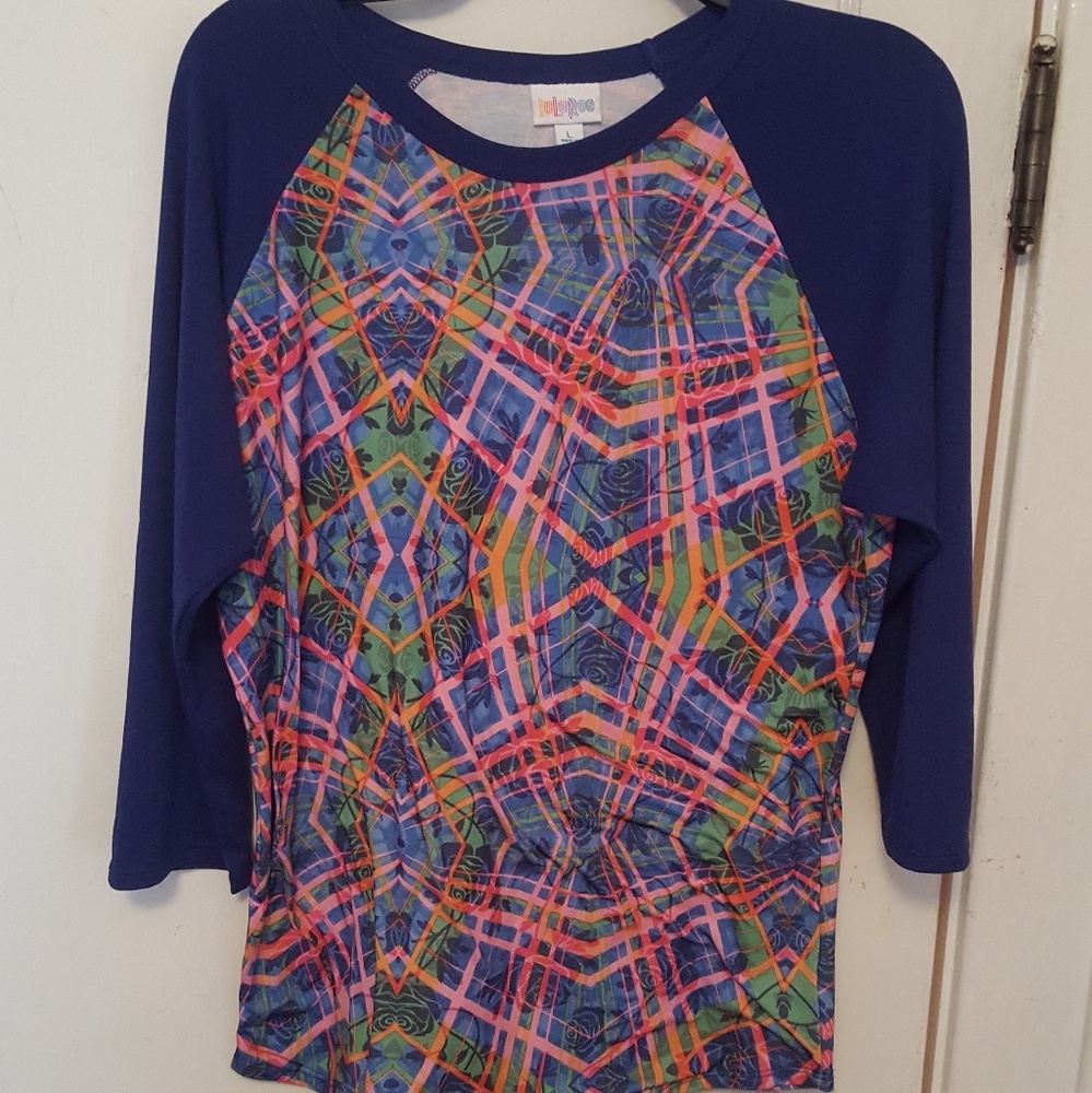 NWOT LULAROE RANDY TOP FLORAL ART DECO GEO