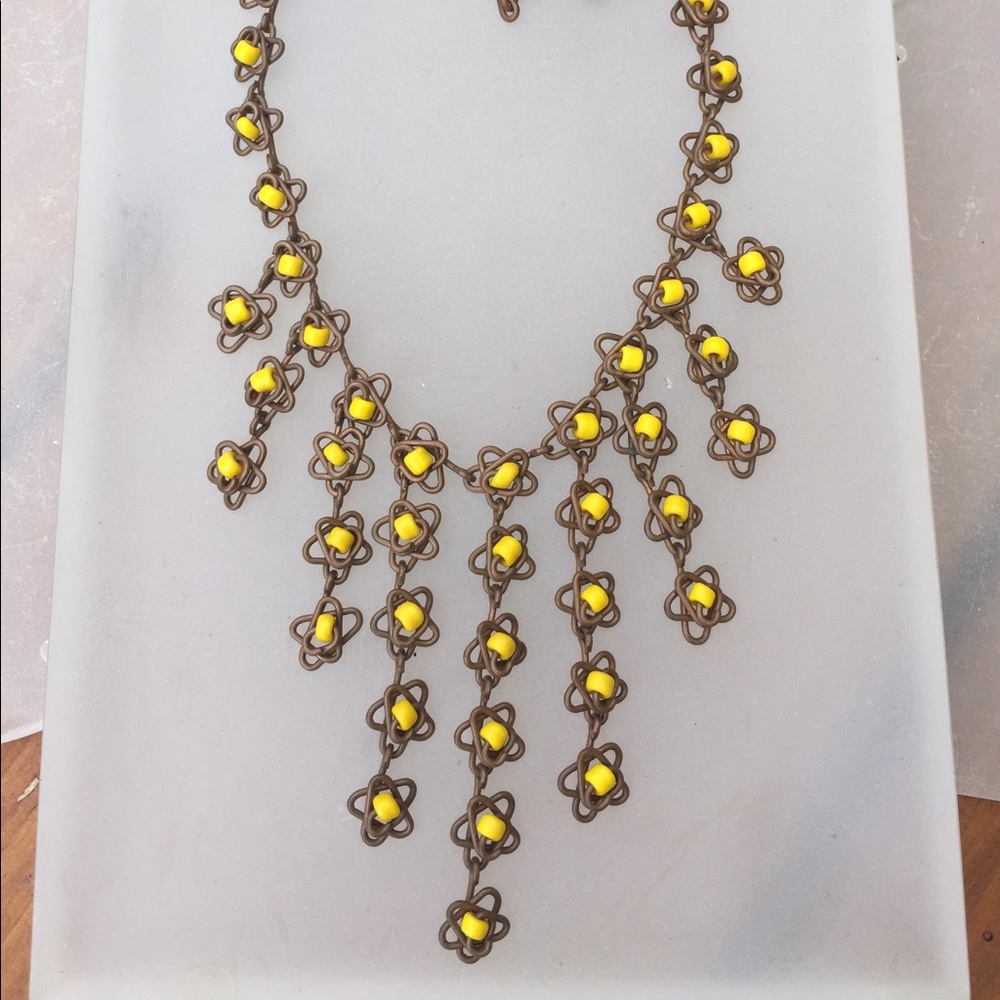NWT Necklace, Handmade, Brazil, Copper, Yellow