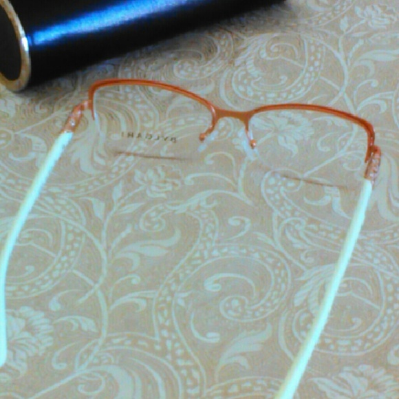 SOLD-Bvlgari Copper Half Rim Eyeglass Frames - Picture 2 of 4