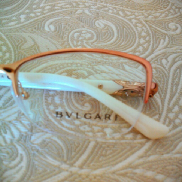 SOLD-Bvlgari Copper Half Rim Eyeglass Frames - Picture 3 of 4