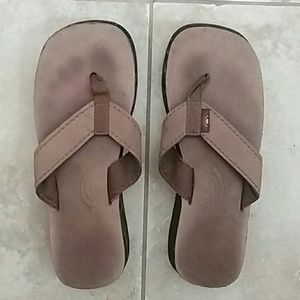 Brown rainbow platform sandals