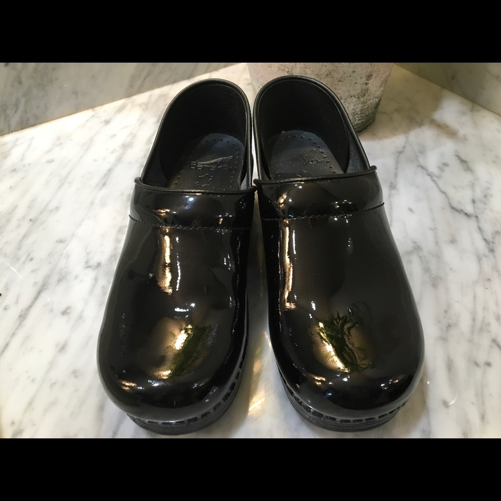 Dansko patent leather clogs size 38.
