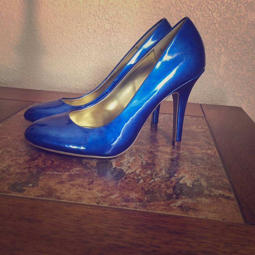 Blue high heels