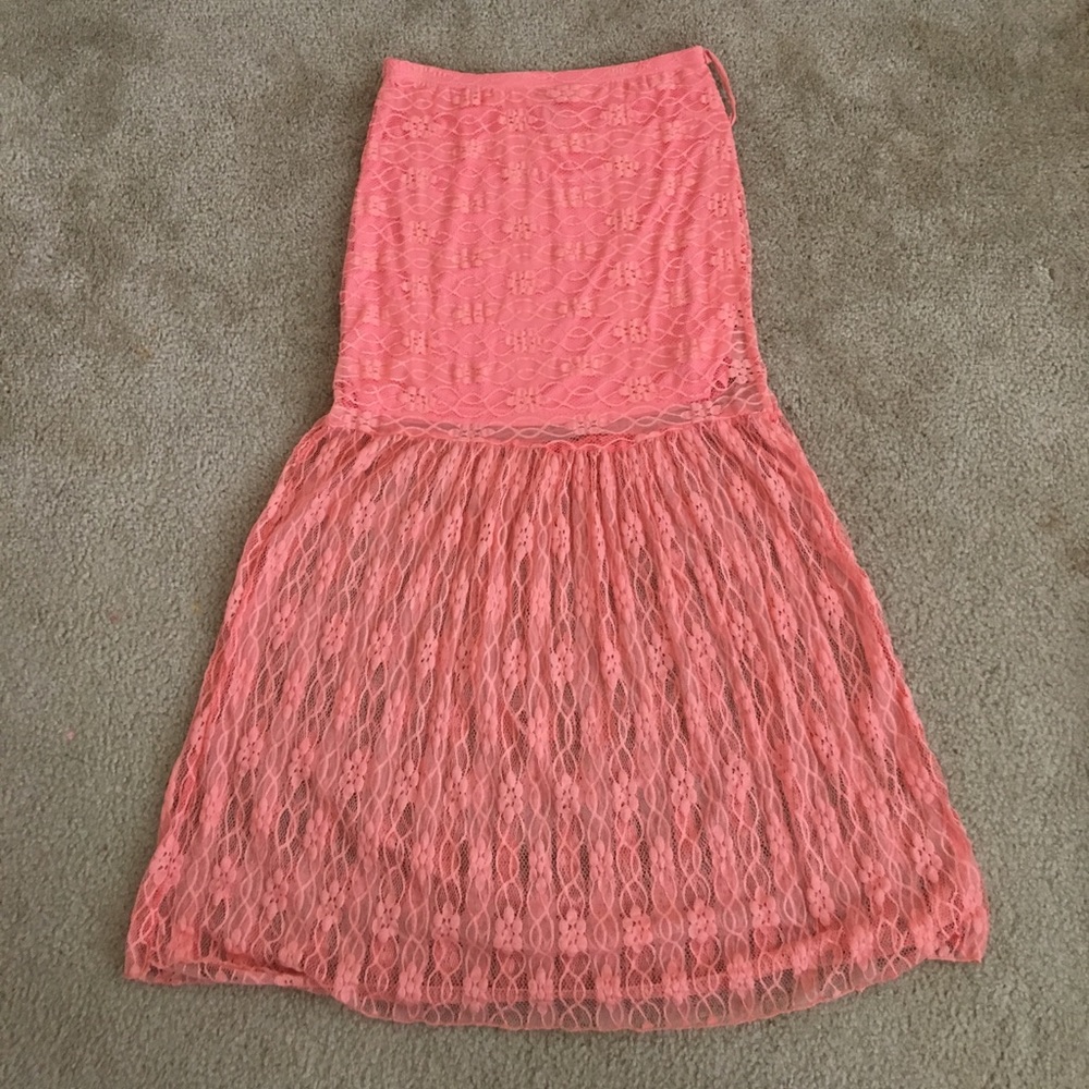 Rue21 Coral Lace Maxi Skirt