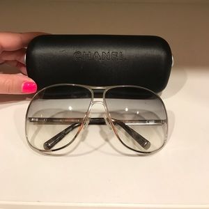 Authentic Chanel Aviator Sunglasses