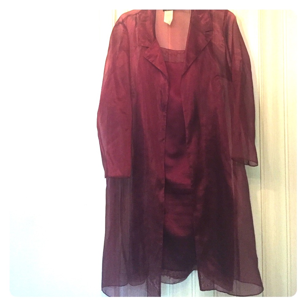 Vintage Plus Size 2 PC Dress and Sheer Jacket