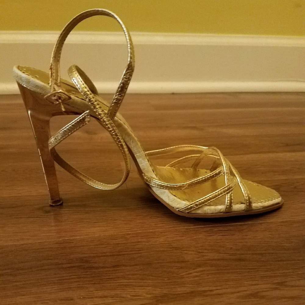 Gold Strappy Heels