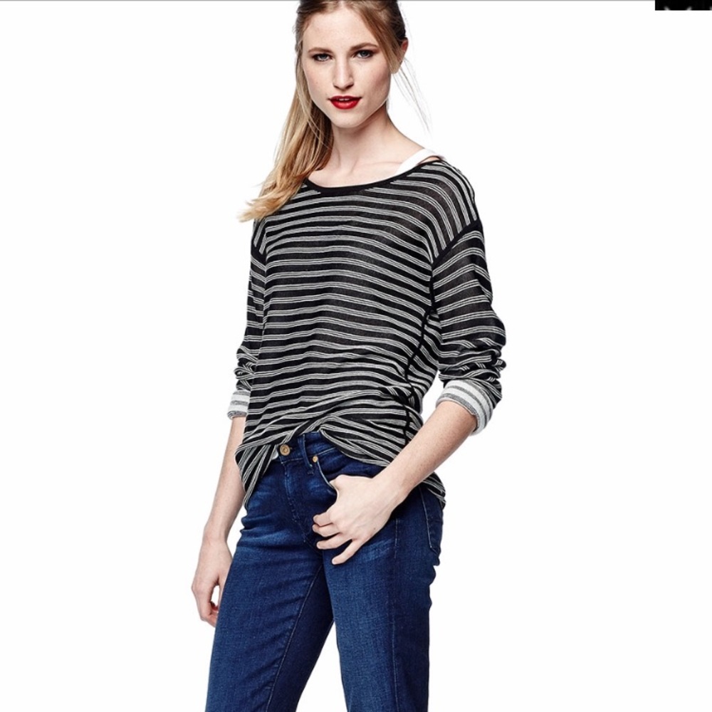 T by Alexander Wang Black White Stripe Long Sleeve