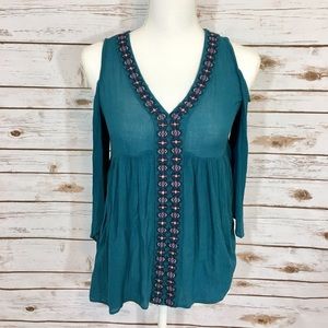 3 for $15 ⭐ Boho MidiSleeve Blouse Cutout Shoulder