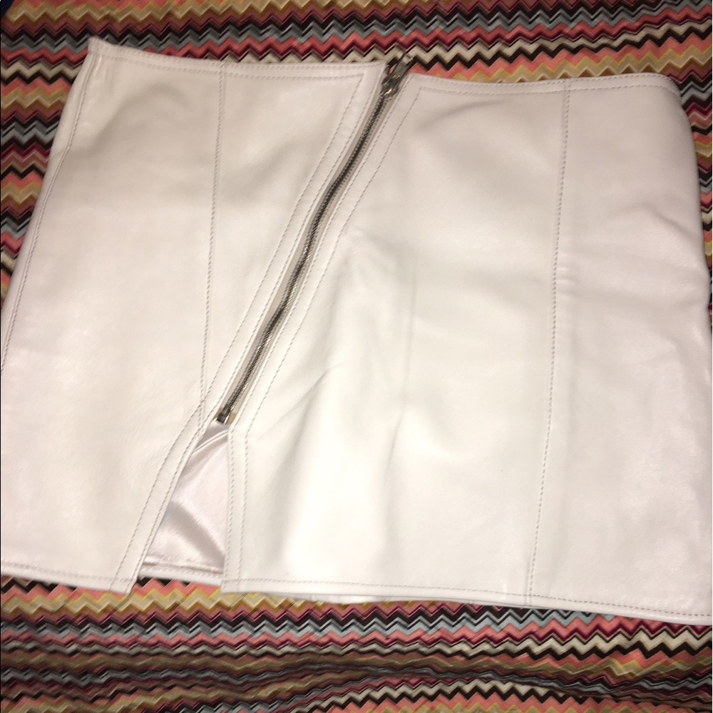 Off white leather skirt