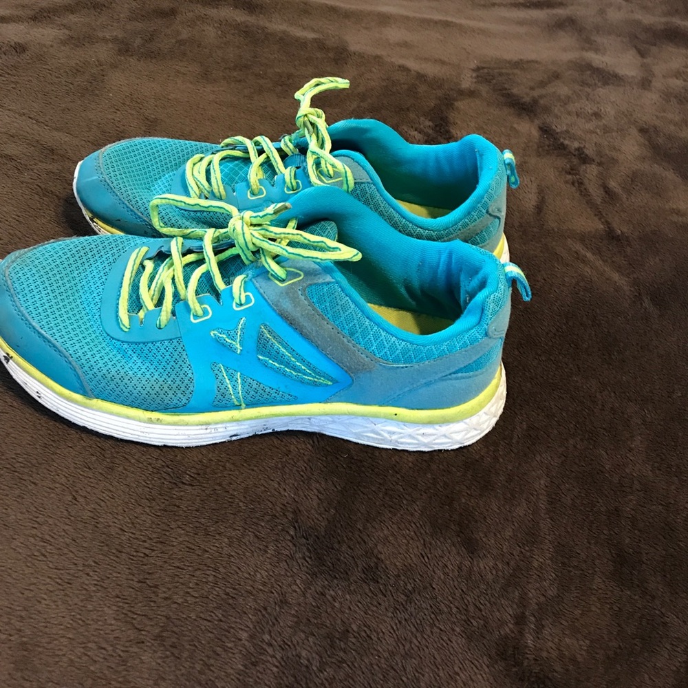 Blue and Yellow Running Shoes