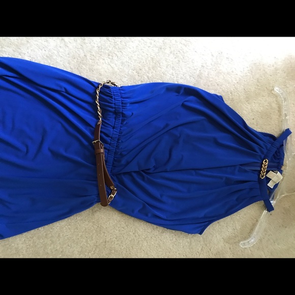 Michael Kors petite small blue high low dress - Picture 2 of 3