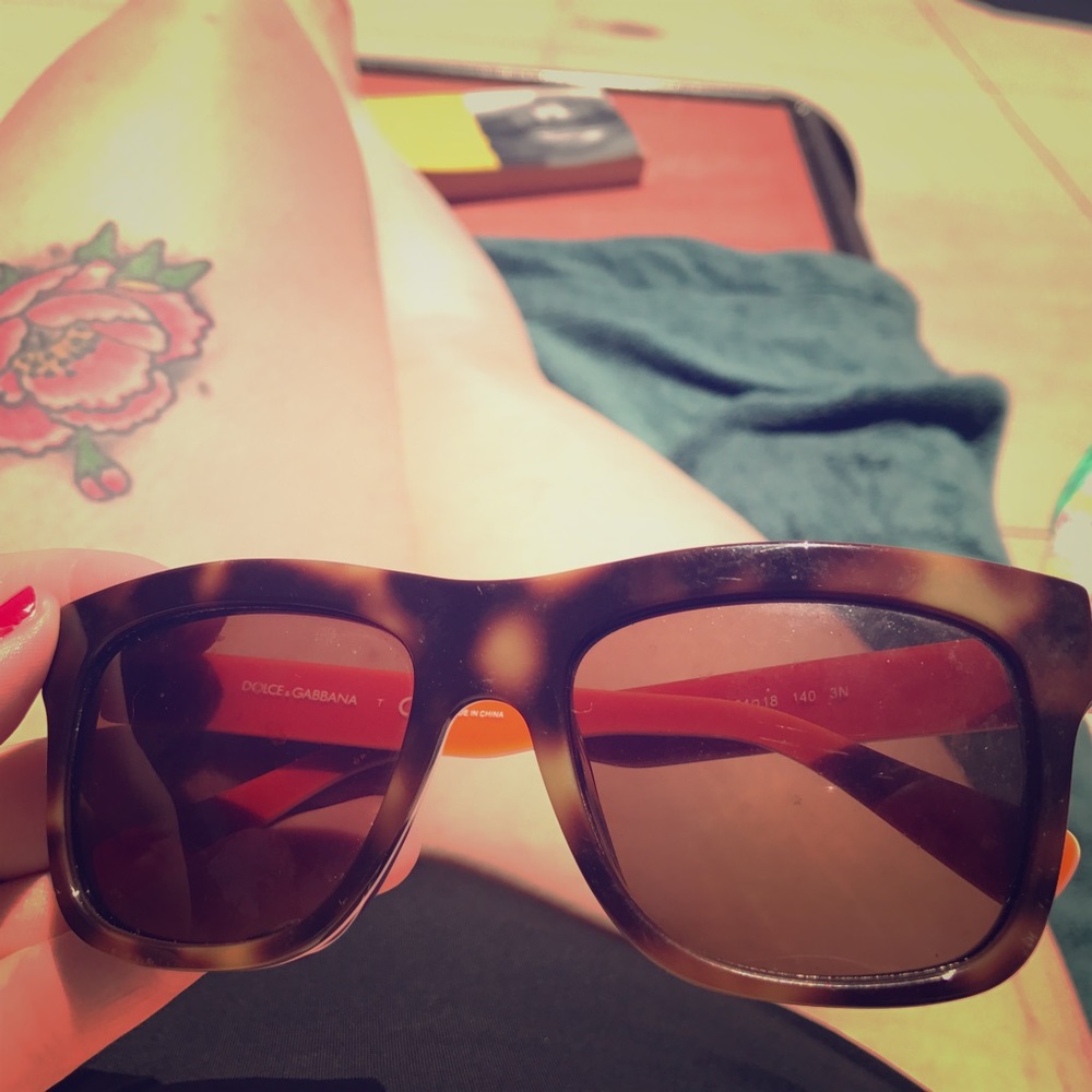 Dolce and Gabbana tortoise shell sunglasses.