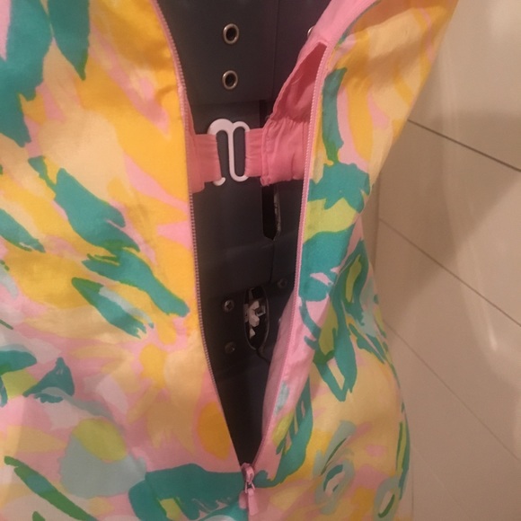 Lilly Pulitzer One Shoulder Bow Silk Dress Summer - Picture 3 of 7