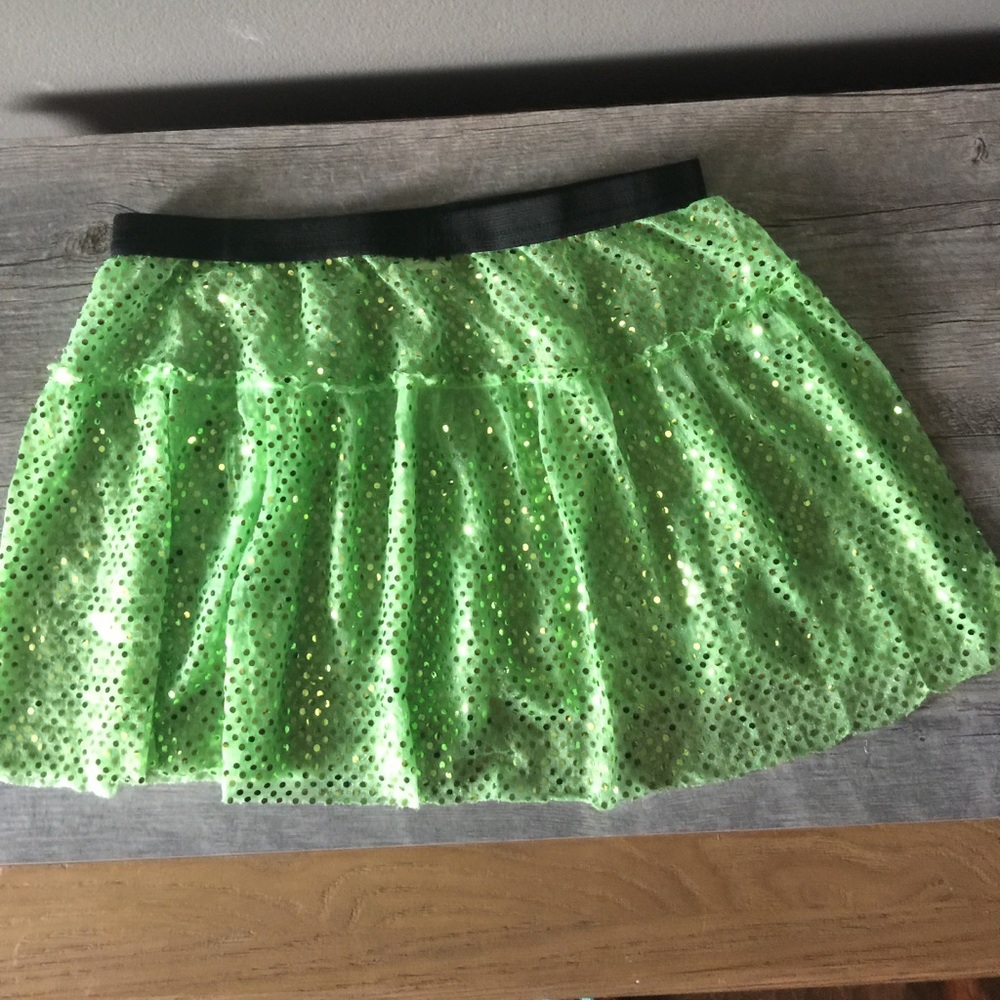 Lime Green Sparkle Running Skirt