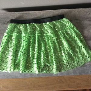 Lime Green Sparkle Running Skirt