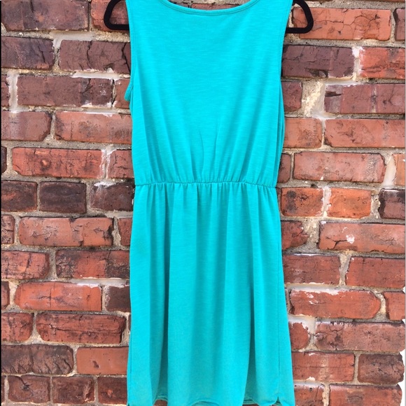 Teal boho mini dress with cinched waist 👗 - Picture 3 of 5