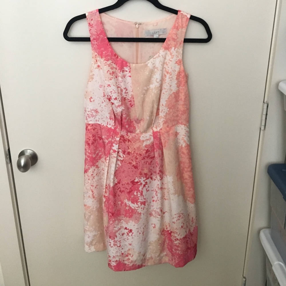 LOFT floral pink dress NWT