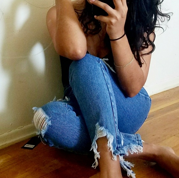 💦2FOR$20💦DISTRESSED DENIM BOYFRIEND JEANS - Picture 6 of 6