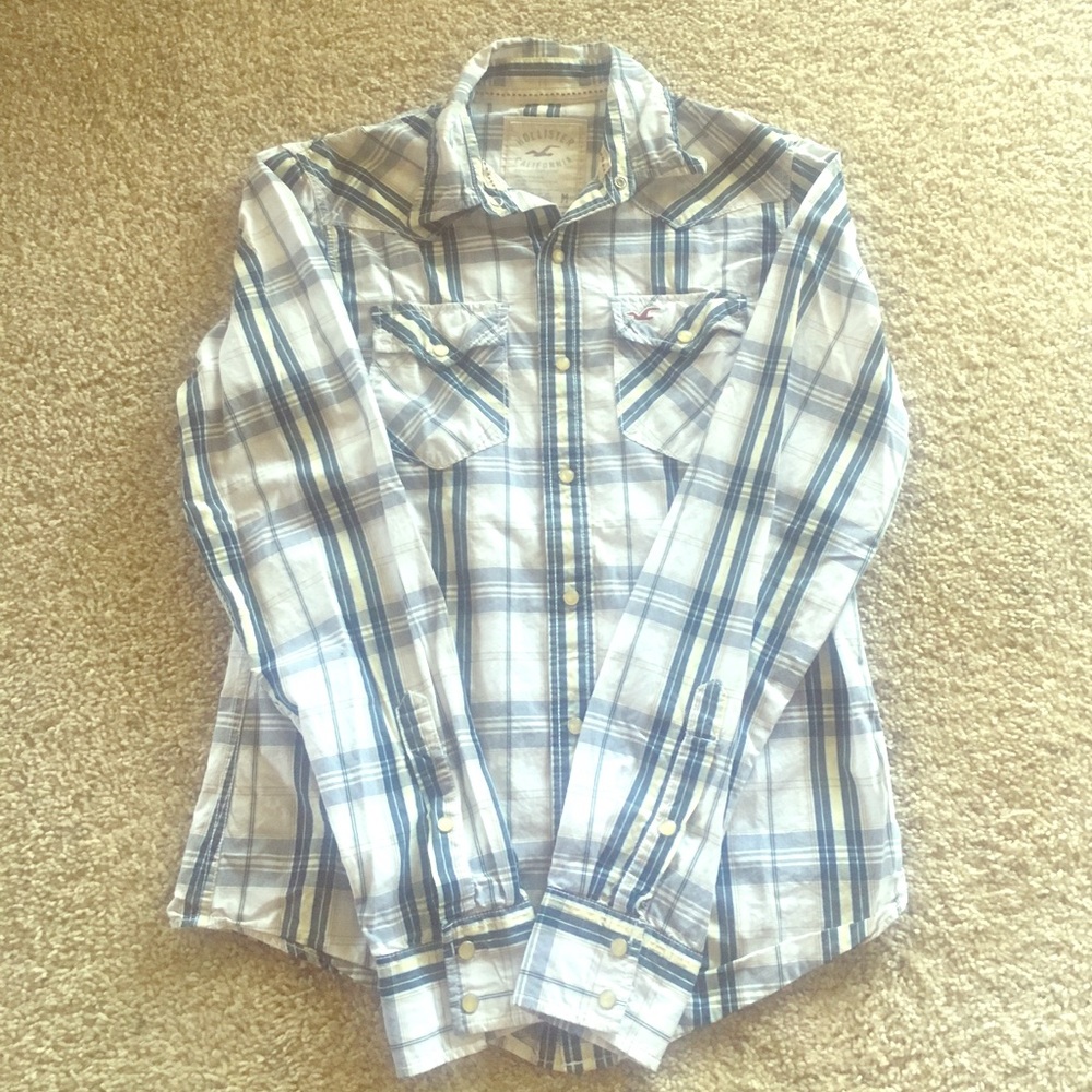 Teen boy button up Hollister shirt
