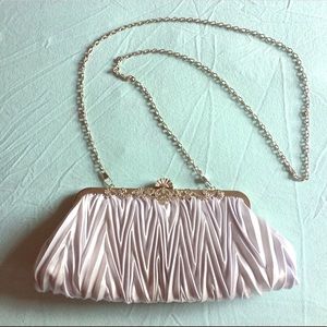 Silver Clutch Bag w/Chain