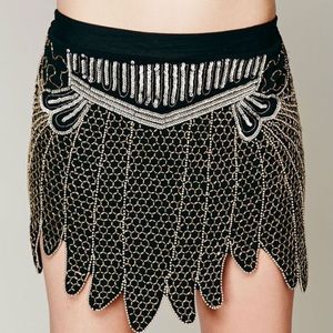 NWT Free People Scalloped Beaded Skirt Size S