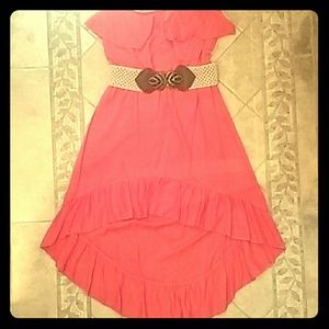 Salmon high-low sundress