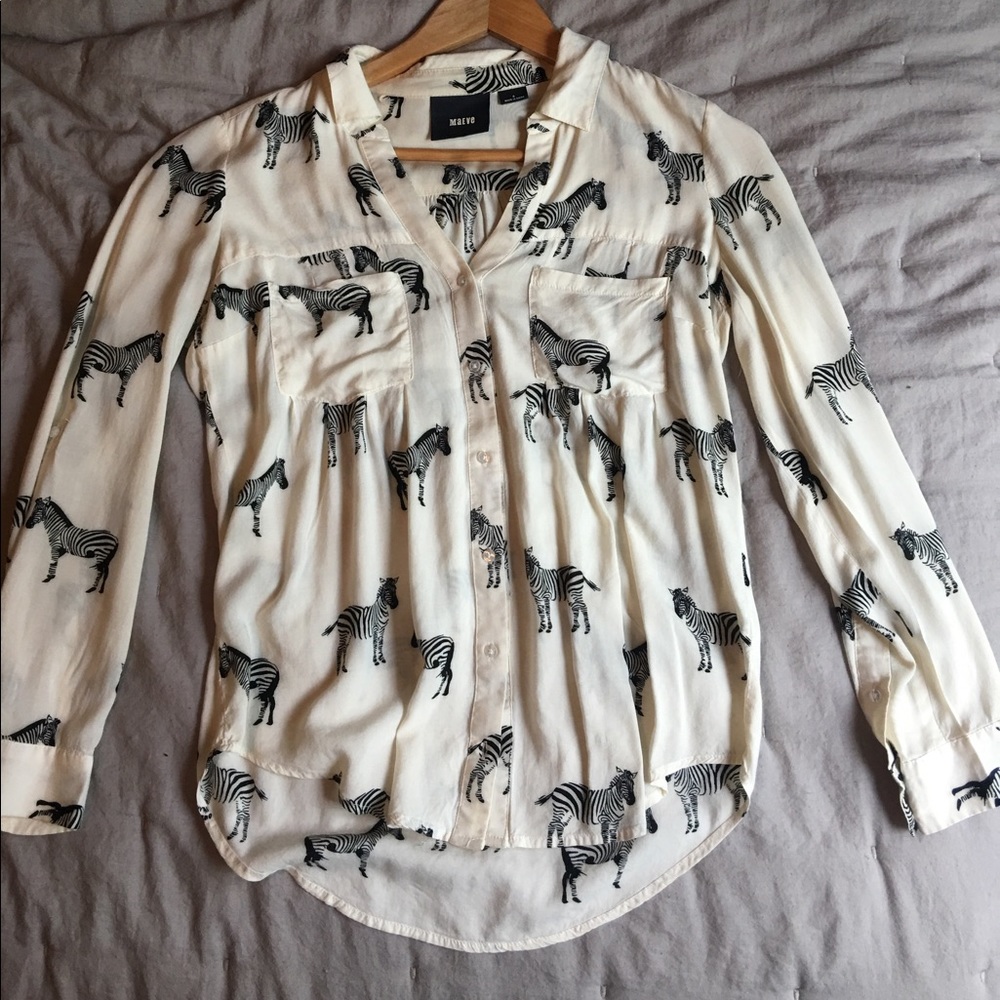 Anthropologie Zebra print blouse