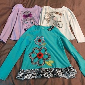 Three girl's long sleeve shirts 6X
