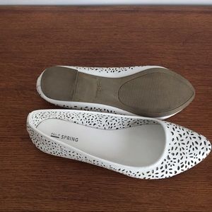 Ladies white flats