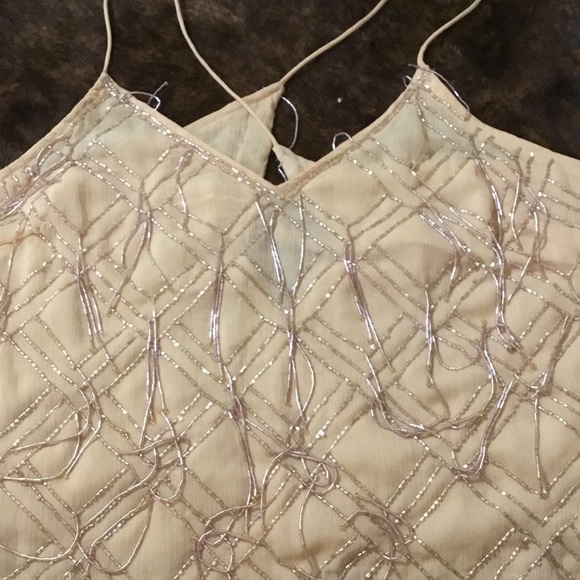 NWOT Free People Gatsby Spaghetti Strap Beaded Top - Picture 4 of 8