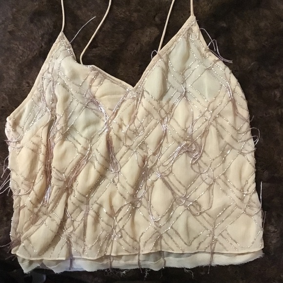 NWOT Free People Gatsby Spaghetti Strap Beaded Top - Picture 8 of 8