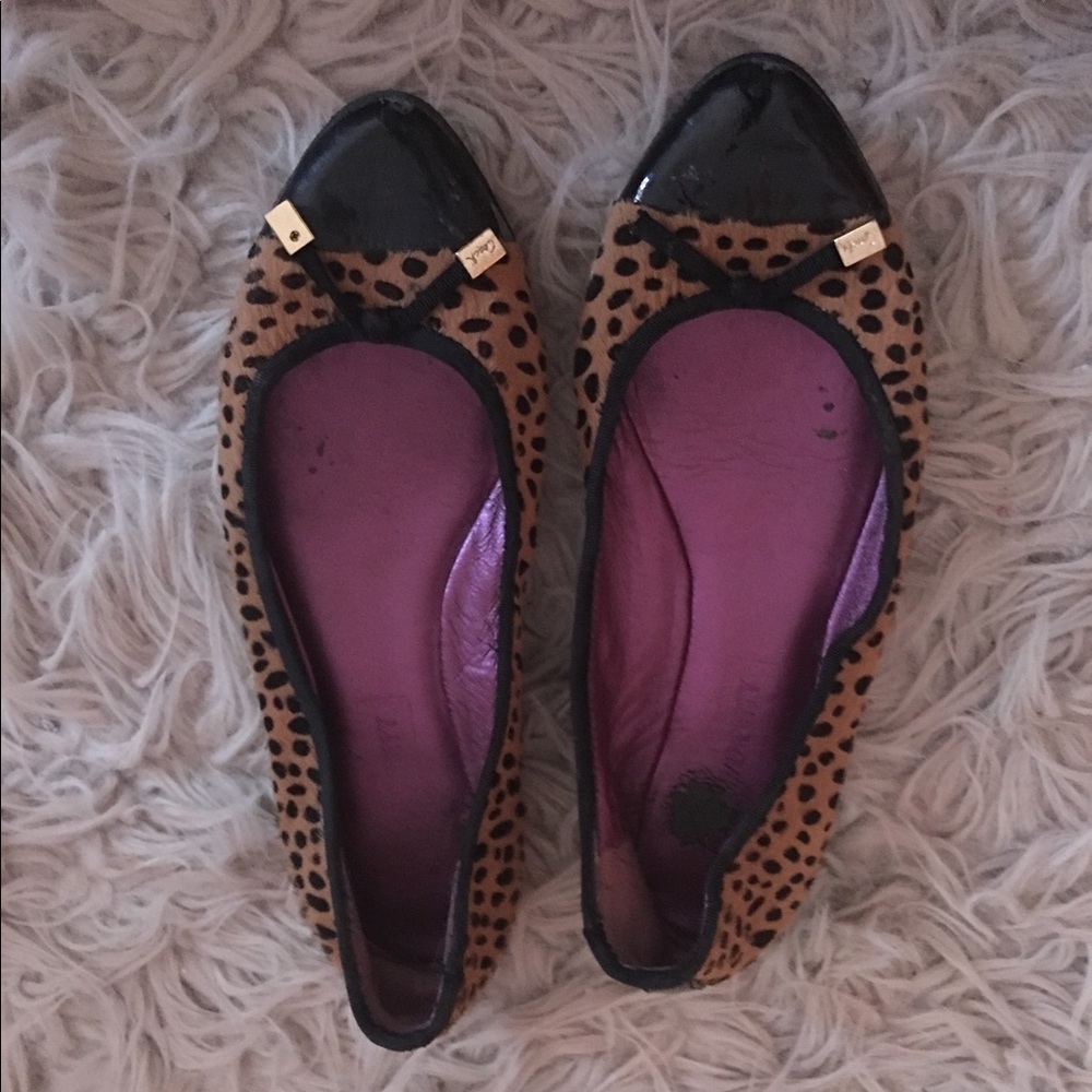 Leopard print coach pointy toe flats