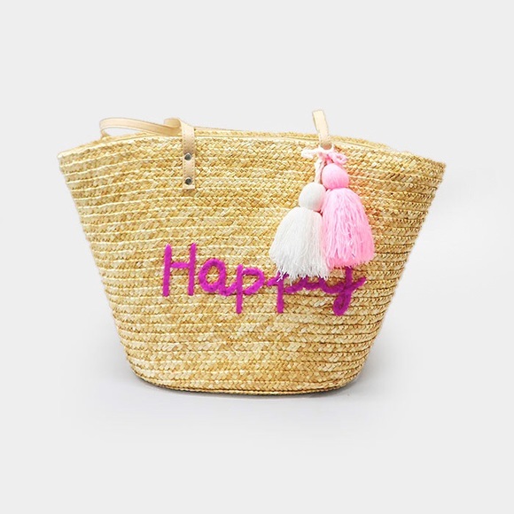 Hannah Beury Handbags - LAST ONE!! "Happy" Tassel Straw Bag