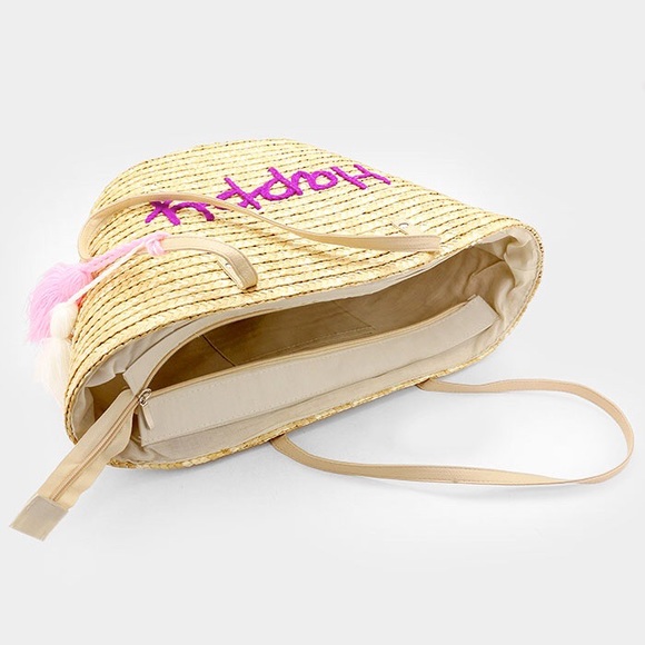 LAST ONE!! "Happy" Tassel Straw Bag - Picture 2 of 2