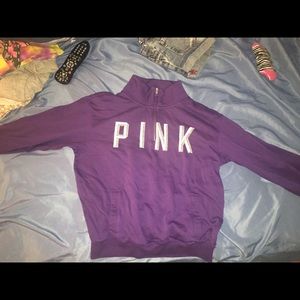 VS PINK Quarter zip long sleeve crew neck jacket