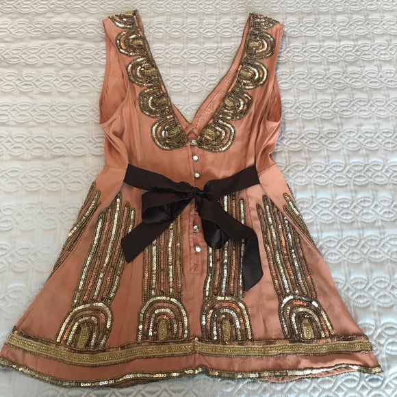 Tracy Reese New York Beautiful Beaded Silk Top - Picture 2 of 8